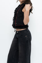 Load image into Gallery viewer, Vintage x ZARA Black Faux Suede Embroidered Vest (XS-M)
