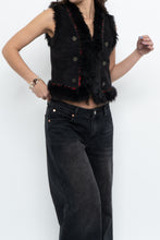 Load image into Gallery viewer, Vintage x ZARA Black Faux Suede Embroidered Vest (XS-M)