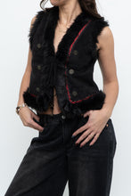 Load image into Gallery viewer, Vintage x ZARA Black Faux Suede Embroidered Vest (XS-M)
