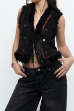 Load image into Gallery viewer, Vintage x ZARA Black Faux Suede Embroidered Vest (XS-M)