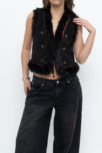 Load image into Gallery viewer, Vintage x ZARA Black Faux Suede Embroidered Vest (XS-M)