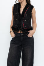 Load image into Gallery viewer, Vintage x ZARA Black Faux Suede Embroidered Vest (XS-M)