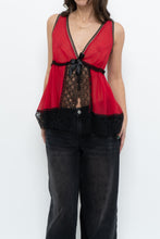Load image into Gallery viewer, Vintage x Red, Black Sheer Lace Top (M, L)