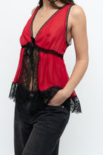Load image into Gallery viewer, Vintage x Red, Black Sheer Lace Top (M, L)