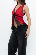 Load image into Gallery viewer, Vintage x Red, Black Sheer Lace Top (M, L)