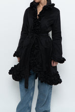 Load image into Gallery viewer, Vintage x SAMUEL DONG Black Ruffled Satin Jacket (S, M)