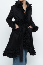 Load image into Gallery viewer, Vintage x SAMUEL DONG Black Ruffled Satin Jacket (S, M)