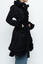 Load image into Gallery viewer, Vintage x SAMUEL DONG Black Ruffled Satin Jacket (S, M)