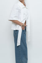 Load image into Gallery viewer, Vintage x Made in Turkey x MARKS &amp; SPENCER White Denim Peplum Top (S-L)