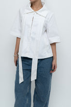 Load image into Gallery viewer, Vintage x Made in Turkey x MARKS &amp; SPENCER White Denim Peplum Top (S-L)