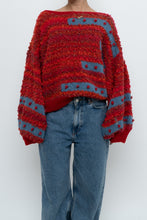 Load image into Gallery viewer, Vintage x Handknit Red, Blue Textured Oversized Sweater (XS-XL)