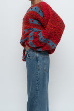 Load image into Gallery viewer, Vintage x Handknit Red, Blue Textured Oversized Sweater (XS-XL)