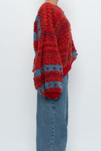 Load image into Gallery viewer, Vintage x Handknit Red, Blue Textured Oversized Sweater (XS-XL)
