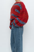 Load image into Gallery viewer, Vintage x Handknit Red, Blue Textured Oversized Sweater (XS-XL)