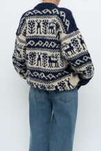 Load image into Gallery viewer, Vintage x Handknit Patterned Wool Cardigan (XS-L)
