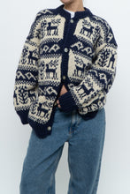 Load image into Gallery viewer, Vintage x Handknit Patterned Wool Cardigan (XS-L)