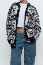 Load image into Gallery viewer, Vintage x Handknit Patterned Wool Cardigan (XS-L)