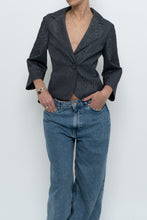 Load image into Gallery viewer, Vintage x NINE WEST Silver Cotton-blend Cropped Blazer (XS-M)