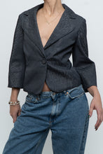 Load image into Gallery viewer, Vintage x NINE WEST Silver Cotton-blend Cropped Blazer (XS-M)