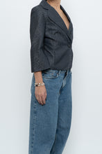 Load image into Gallery viewer, Vintage x NINE WEST Silver Cotton-blend Cropped Blazer (XS-M)