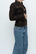 Load image into Gallery viewer, Vintage x DANIER LEATHER Brown Suede Fitted Jacket (XXS, XS)