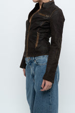 Load image into Gallery viewer, Vintage x DANIER LEATHER Brown Suede Fitted Jacket (XXS, XS)