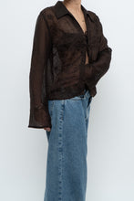 Load image into Gallery viewer, Vintage x Sheer Brown Embroidered Blouse (S-L)