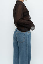 Load image into Gallery viewer, Vintage x Sheer Brown Embroidered Blouse (S-L)