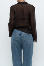 Load image into Gallery viewer, Vintage x Sheer Brown Embroidered Blouse (S-L)