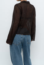 Load image into Gallery viewer, Vintage x Sheer Brown Embroidered Blouse (S-L)