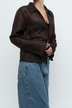 Load image into Gallery viewer, Vintage x Sheer Brown Embroidered Blouse (S-L)