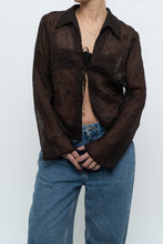 Load image into Gallery viewer, Vintage x Sheer Brown Embroidered Blouse (S-L)