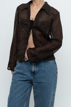 Load image into Gallery viewer, Vintage x Sheer Brown Embroidered Blouse (S-L)