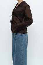 Load image into Gallery viewer, Vintage x Sheer Brown Embroidered Blouse (S-L)