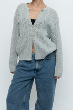 Load image into Gallery viewer, Vintage x Made in UK x MARKS &amp; SPENCER Pale Green Cotton Cardigan (XS-L)