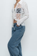 Load image into Gallery viewer, Vintage x MERCER &amp; MADISON White Lace Cotton Beaded Blouse (M)