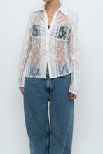 Load image into Gallery viewer, Vintage x MERCER &amp; MADISON White Lace Cotton Beaded Blouse (M)