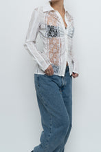Load image into Gallery viewer, Vintage x MERCER &amp; MADISON White Lace Cotton Beaded Blouse (M)