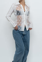Load image into Gallery viewer, Vintage x MERCER &amp; MADISON White Lace Cotton Beaded Blouse (M)