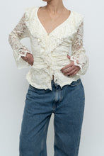Load image into Gallery viewer, Vintage x Made in USA x BELLISSIMA Cream Lace Blouse (M, L)