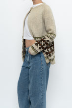 Load image into Gallery viewer, Vintage x Beige Patterned Wool Handknit Cardigan (XS-L)