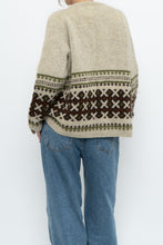 Load image into Gallery viewer, Vintage x Beige Patterned Wool Handknit Cardigan (XS-L)