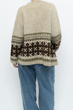 Load image into Gallery viewer, Vintage x Beige Patterned Wool Handknit Cardigan (XS-L)