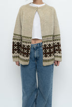 Load image into Gallery viewer, Vintage x Beige Patterned Wool Handknit Cardigan (XS-L)