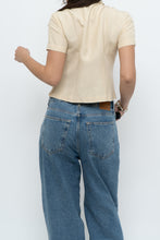 Load image into Gallery viewer, Vintage x Butter Yellow Silk, Linen Cropped Blouse (XS, S)