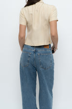 Load image into Gallery viewer, Vintage x Butter Yellow Silk, Linen Cropped Blouse (XS, S)