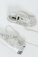 Load image into Gallery viewer, DOLCE &amp; GABBANA x Rhinestone White Leather Platform Sneakers (8, 8.5)