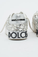 Load image into Gallery viewer, DOLCE &amp; GABBANA x Rhinestone White Leather Platform Sneakers (8, 8.5)