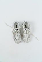 Load image into Gallery viewer, DOLCE &amp; GABBANA x Rhinestone White Leather Platform Sneakers (8, 8.5)