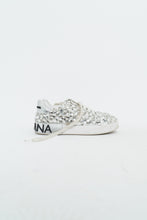 Load image into Gallery viewer, DOLCE &amp; GABBANA x Rhinestone White Leather Platform Sneakers (8, 8.5)